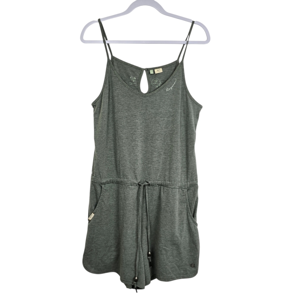 Ragwear Gray Sleeveless Romper Pockets Sz L Neutral Casual Relaxed Fit